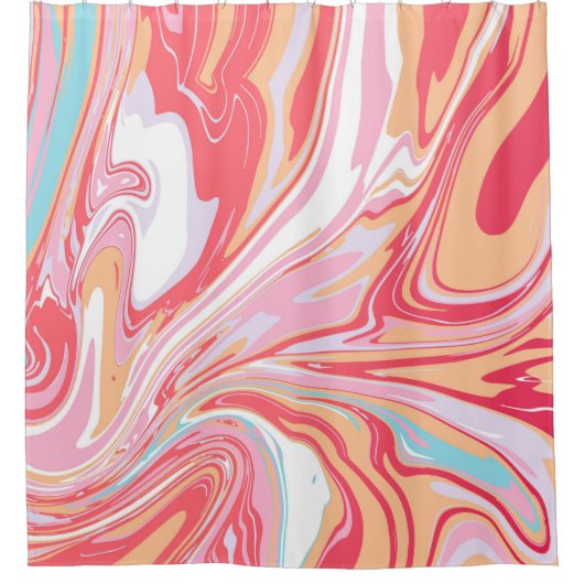 Abstract liquid marble or epoxy trending backgroun シャワーカーテン (正面)