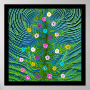 Abstract Little Daisy Garden ポスター