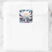 Abstract Lotus Flower Custom スクエアシール (バッグ)