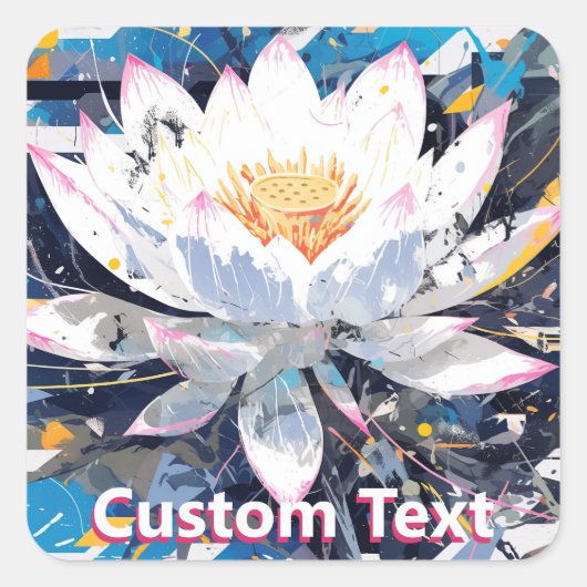 Abstract Lotus Flower Custom スクエアシール (正面)