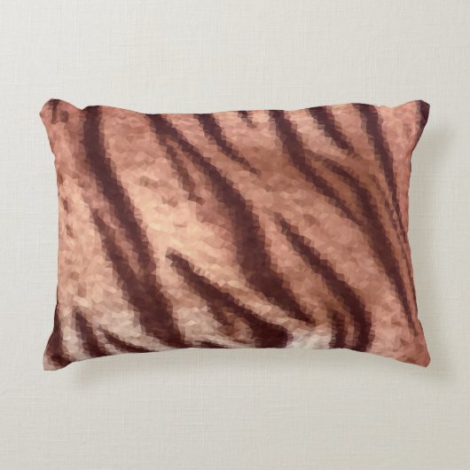 Abstract low poly animal tiger fur pattern. Nature アクセントクッション (正面)