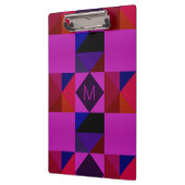 Abstract Magenta Geometric Pattern Monogram クリップボード (左)