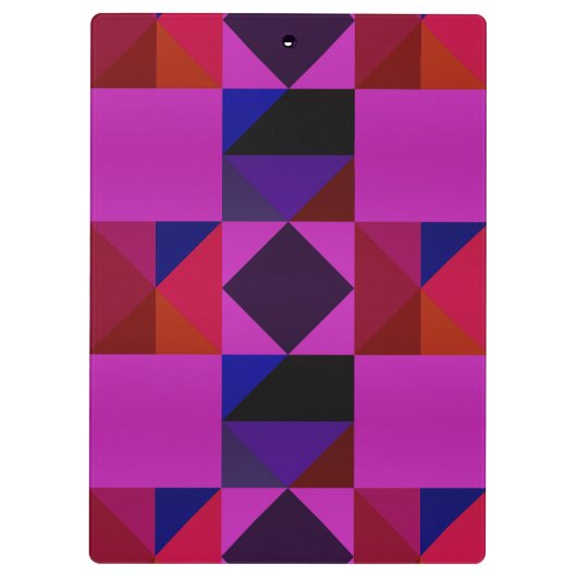 Abstract Magenta Geometric Pattern Monogram クリップボード (裏面)