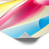 Abstract Magnolia Watercolor Bloom ポスター (角)