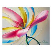 Abstract Magnolia Watercolor Bloom ポスター (正面)