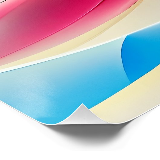 Abstract Magnolia Watercolor Bloom ポスター (コーナー)