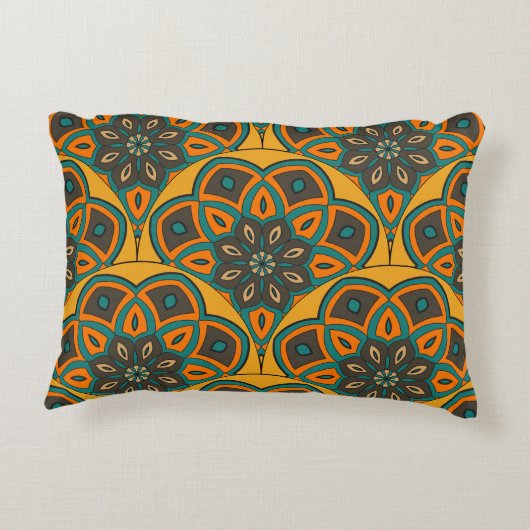 Abstract mandala fish scale seamless pattern. Orna アクセントクッション (裏面)