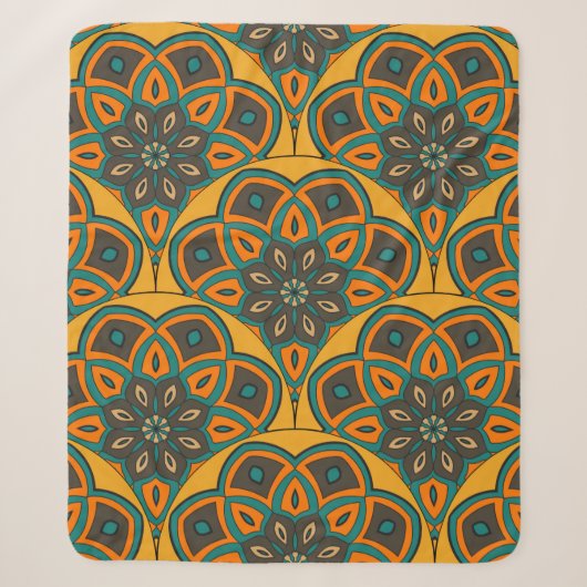 Abstract mandala fish scale seamless pattern. Orna シェルパブランケット (正面)