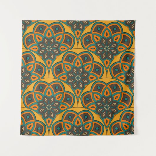 Abstract mandala fish scale seamless pattern. Orna タペストリー (正面)