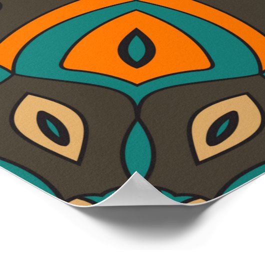 Abstract mandala fish scale seamless pattern. Orna ポスター (角)