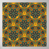 Abstract mandala fish scale seamless pattern. Orna ポスター (正面)