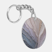 Abstract Marble Acrylic Keychain with Gold Accents キーホルダー (正面左)
