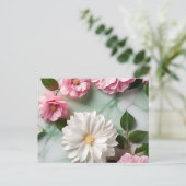 Abstract Marble Art with Botanical ポストカード (スタンド正面)