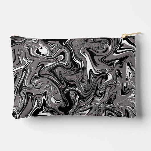 Abstract Marble illustration Black   アクセサリーポーチ (裏面)