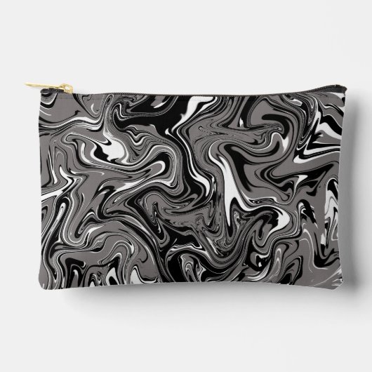 Abstract Marble illustration Black   アクセサリーポーチ (正面)