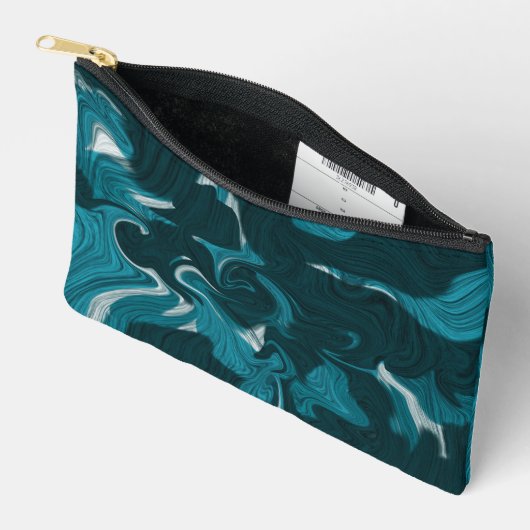 Abstract Marble illustration Blue   アクセサリーポーチ (見開き)