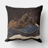 Abstract Marble Mountains Under Starry Sky クッション (正面)