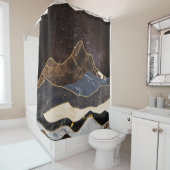 Abstract Marble Mountains Under Starry Sky シャワーカーテン (インサイチュ)