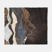 Abstract Marble Mountains Under Starry Sky フリースブランケット (正面(横))