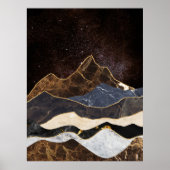 Abstract Marble Mountains Under Starry Sky ポスター (正面)