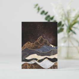 Abstract Marble Mountains Under Starry Sky ポストカード