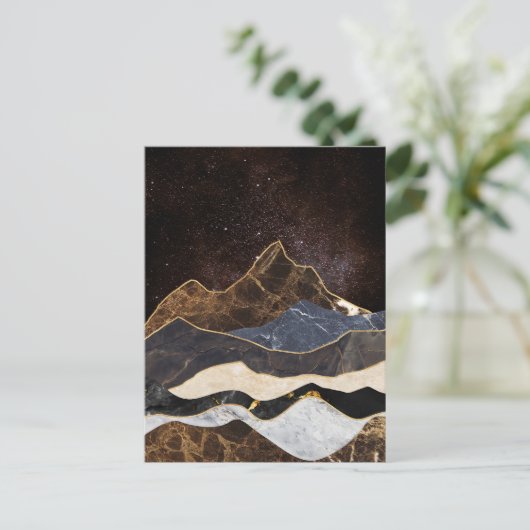 Abstract Marble Mountains Under Starry Sky ポストカード (スタンド正面)