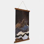 Abstract Marble Mountains Under Starry Sky 吊り下げ型タペストリー (傾斜あり)