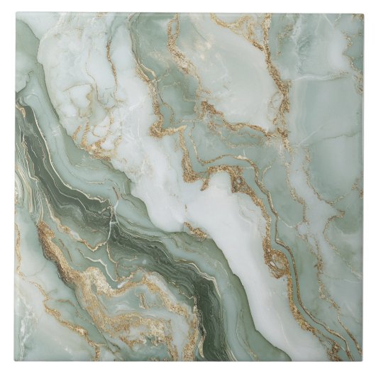 Abstract Marble Sage Green タイル (正面)