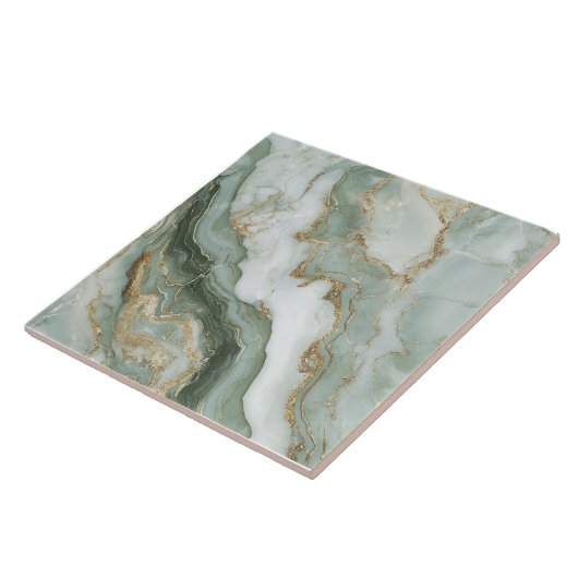 Abstract Marble Sage Green タイル (側面)