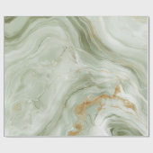 Abstract Marble Sage Green ラッピングペーパー (フラット)