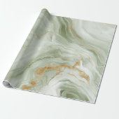 Abstract Marble Sage Green ラッピングペーパー (アンロールド)