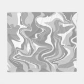 Abstract Marble Swirl Texture - Grey Tones  フリースブランケット (正面(横))