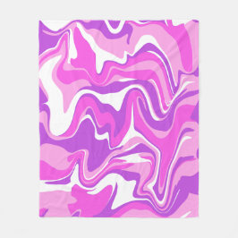 Abstract Marble Swirl Texture - Pink - Purple Tone フリースブランケット
