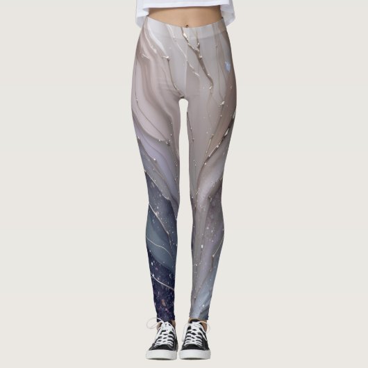 Abstract Marble Women Leggings – Comfortable leggi レギンス (正面)