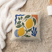 Abstract Mediterranean Lemon Citrus Cushion クッション (ブランケット)