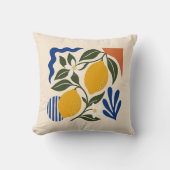 Abstract Mediterranean Lemon Citrus Cushion クッション (正面)