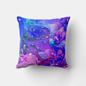 Abstract Mermaid Under the Sea Throw Pillow クッション (裏面)