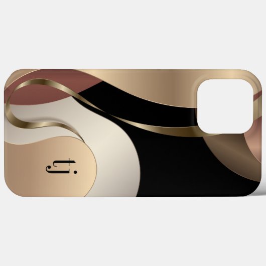 Abstract Metallic Pattern with Monogram Case-Mate iPhoneケース (裏面 (横))