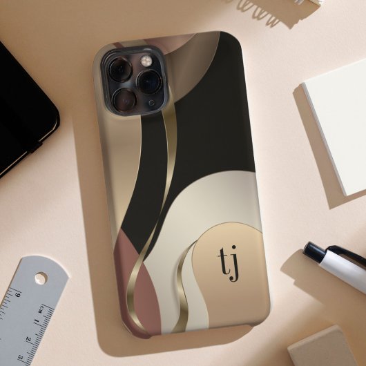 Abstract Metallic Pattern with Monogram Case-Mate iPhoneケース