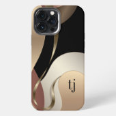 Abstract Metallic Pattern with Monogram iPhoneケース (裏面)