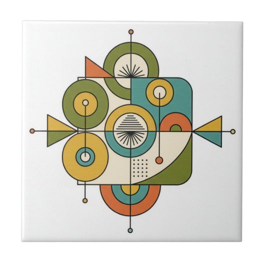 Abstract Mid-Century Modern Motif #1 ID1224 タイル (正面)