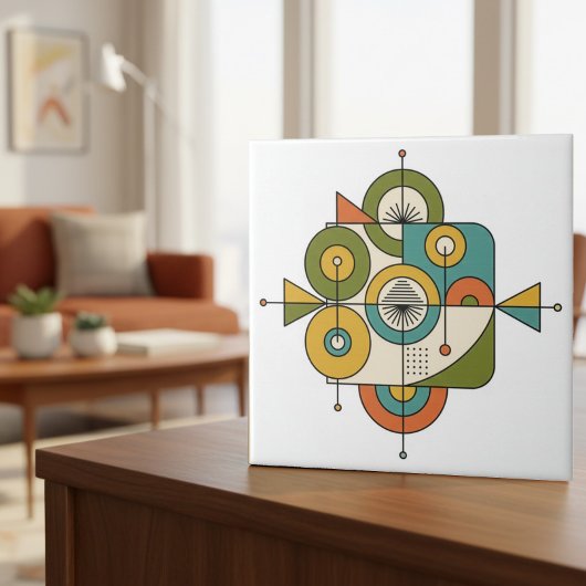 Abstract Mid-Century Modern Motif #1 ID1224 タイル