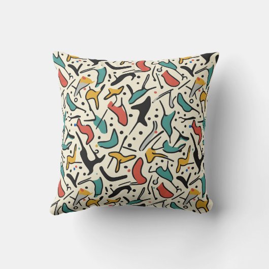 Abstract Mid-Century Modern Pattern クッション (裏面)