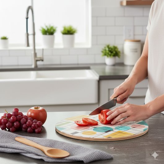 Abstract Mid-Century Modern Script Cutting Board カッティングボード