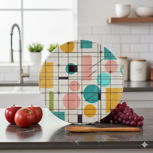 Abstract Mid-Century Modern Script Cutting Board カッティングボード