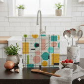 Abstract Mid-Century Modern Script Cutting Board カッティングボード