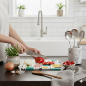 Abstract Mid-Century Modern Script Cutting Board カッティングボード