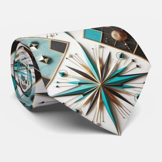 Abstract Mid Century Modern Starburst DIamond ネクタイ (ロール)