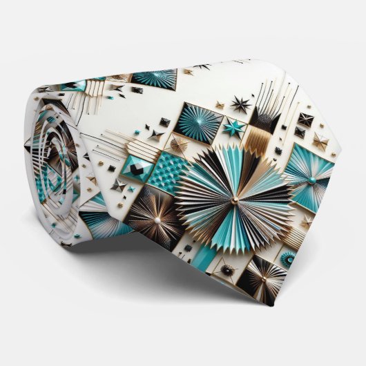Abstract Mid Century Modern Starburst DIamond ネクタイ (ロール)