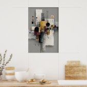 Abstract Minimal Geometric Print, Printable Art ポスター (キッチン)